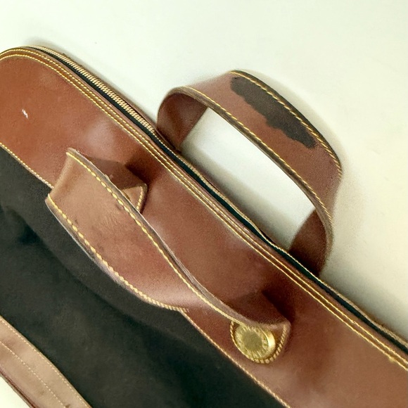 Vintage Dooney & Bourke Travel Overnight Bag Cabriolet Leather Duffle Weekender - Picture 7 of 13